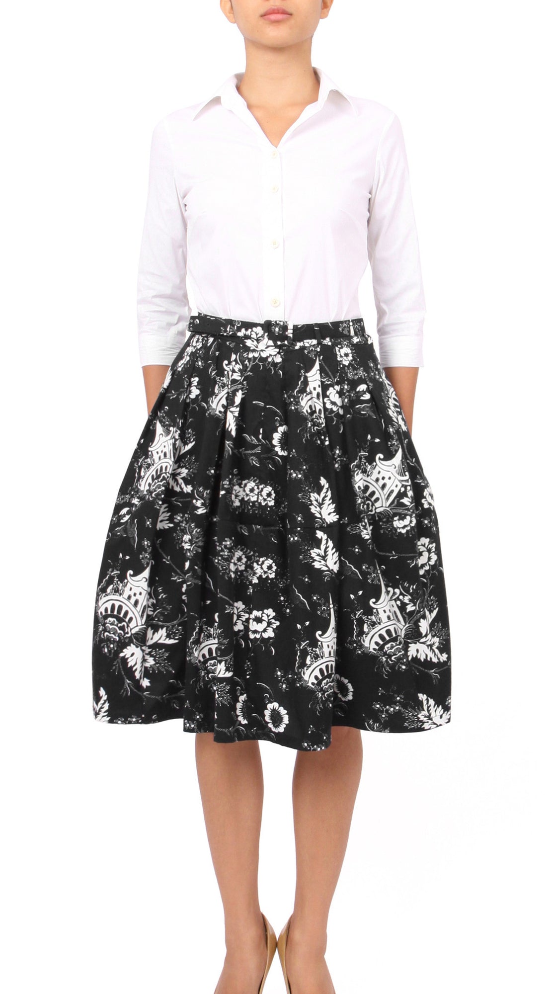 Regular | Sunshine Indigo | Black White | Front | Skirt By Samantha Sung