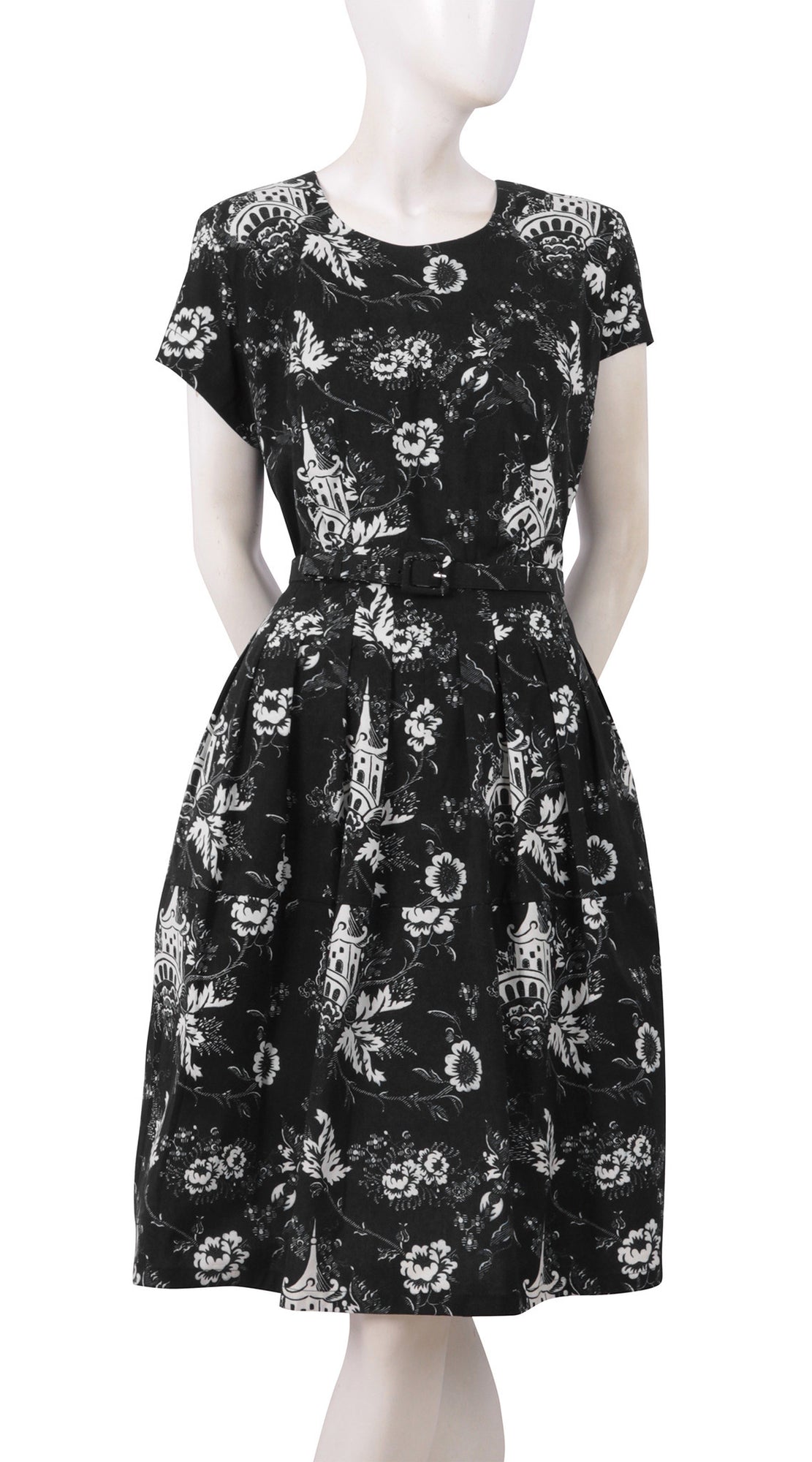 Short Sleeve | Sunshine Indigo | White Black | Front-1 | Dress By Samantha Sung