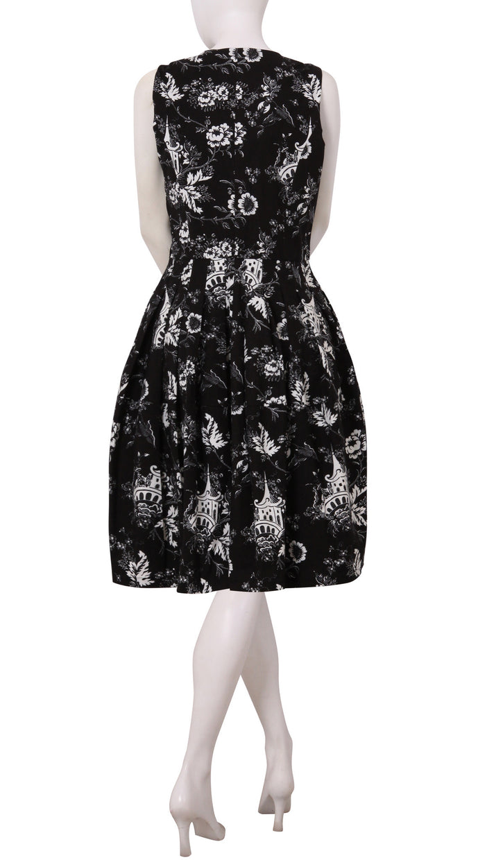 Sleeveless | Sunshine Indigo | Black White | Back | Dress By Samantha Sung