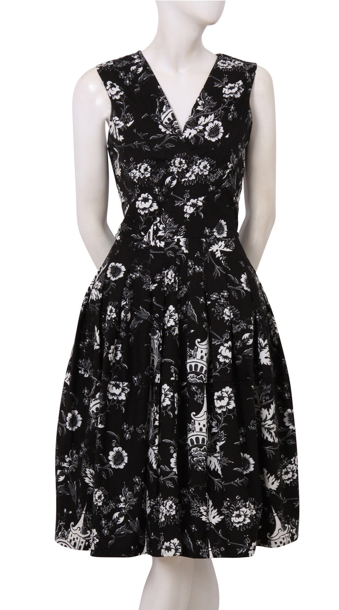 Sleeveless | Sunshine Indigo | Black White | Front | Dress By Samantha Sung