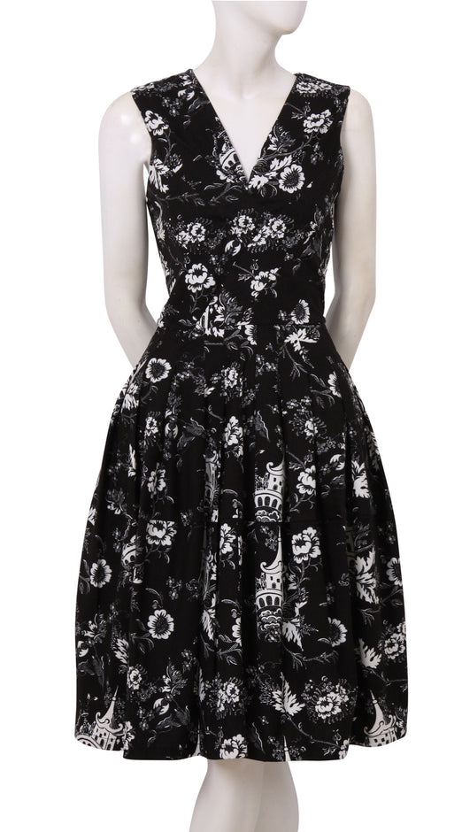Sleeveless | Sunshine Indigo | Black White | Front | Dress By Samantha Sung