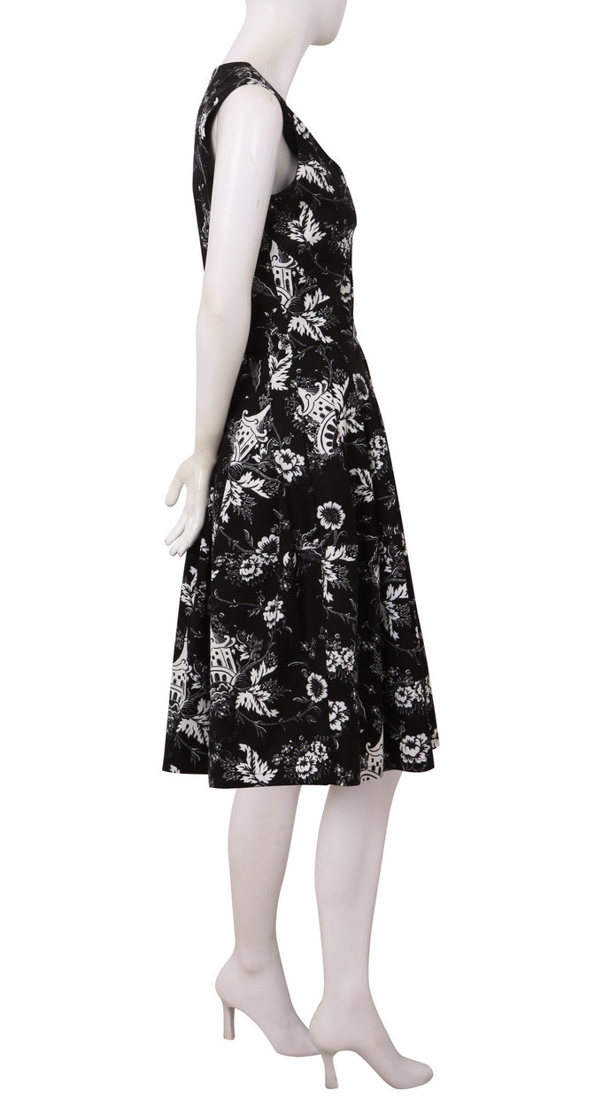 Sleeveless | Sunshine Indigo | Black White | Right | Dress By Samantha Sung