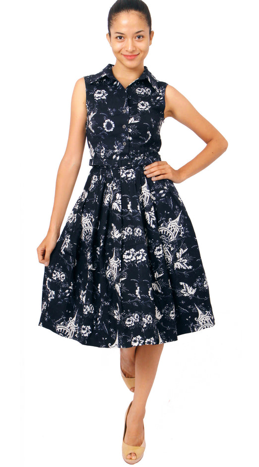 Sleeveless | Sunshine Indigo | Indigo White | Style | Shirt Dress By Samantha Sung