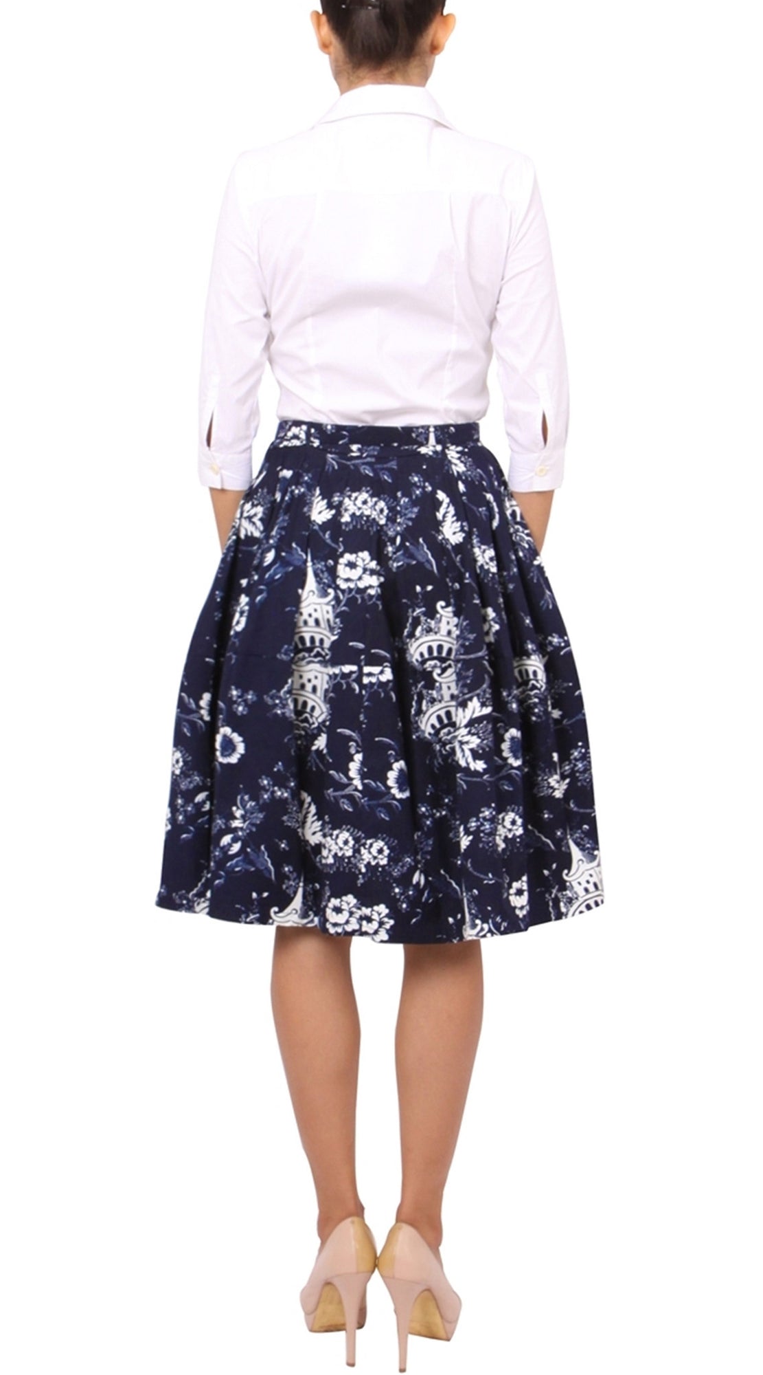 Regular | Sunshine Indigo | Indigo White | Back | Skirt By Samantha Sung