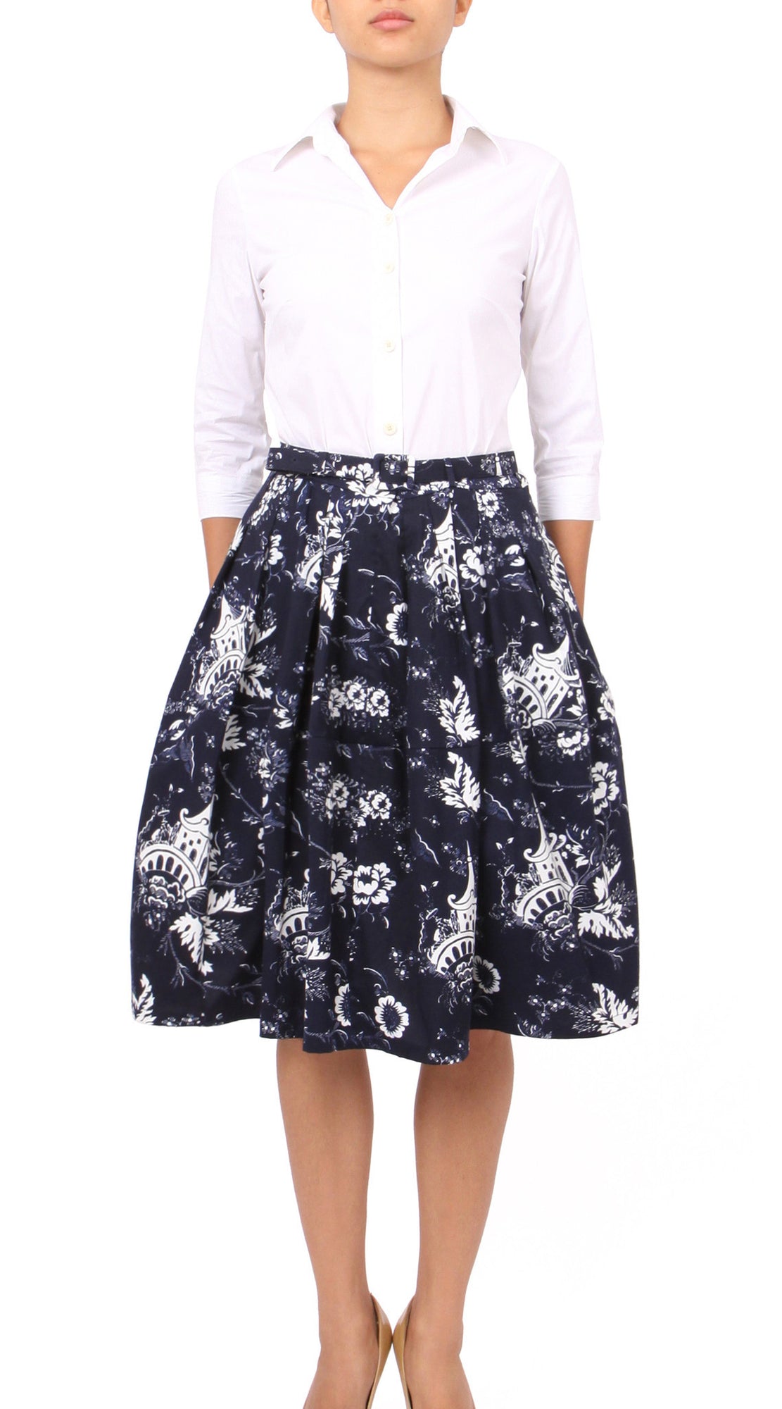 Regular | Sunshine Indigo | Indigo White | Front | Skirt By Samantha Sung