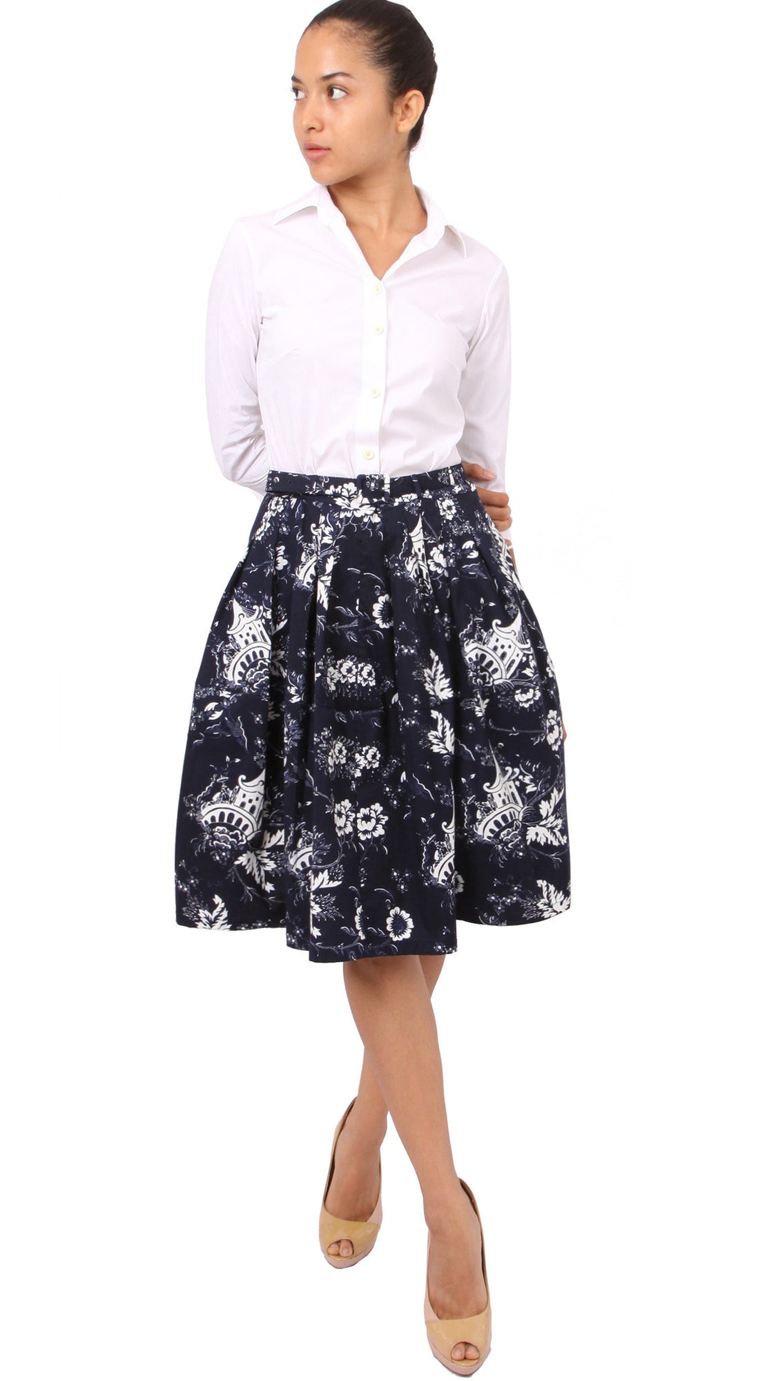 Regular | Sunshine Indigo | Indigo White | Front-1 | Skirt By Samantha Sung