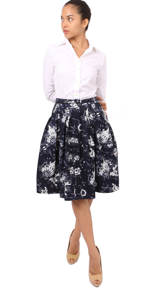 Regular | Sunshine Indigo | Indigo White | Front-1 | Skirt By Samantha Sung