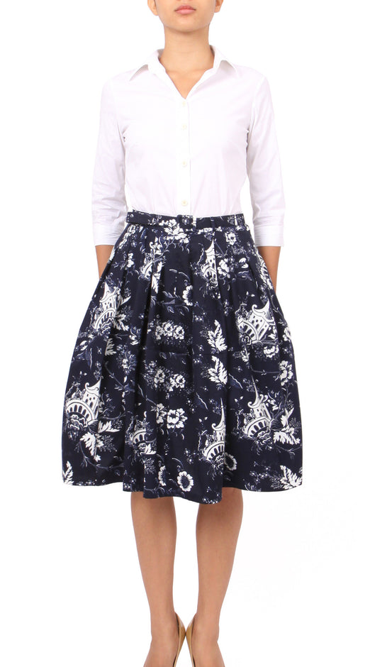 Regular | Sunshine Indigo | Indigo White | Front-1 | Skirt By Samantha Sung