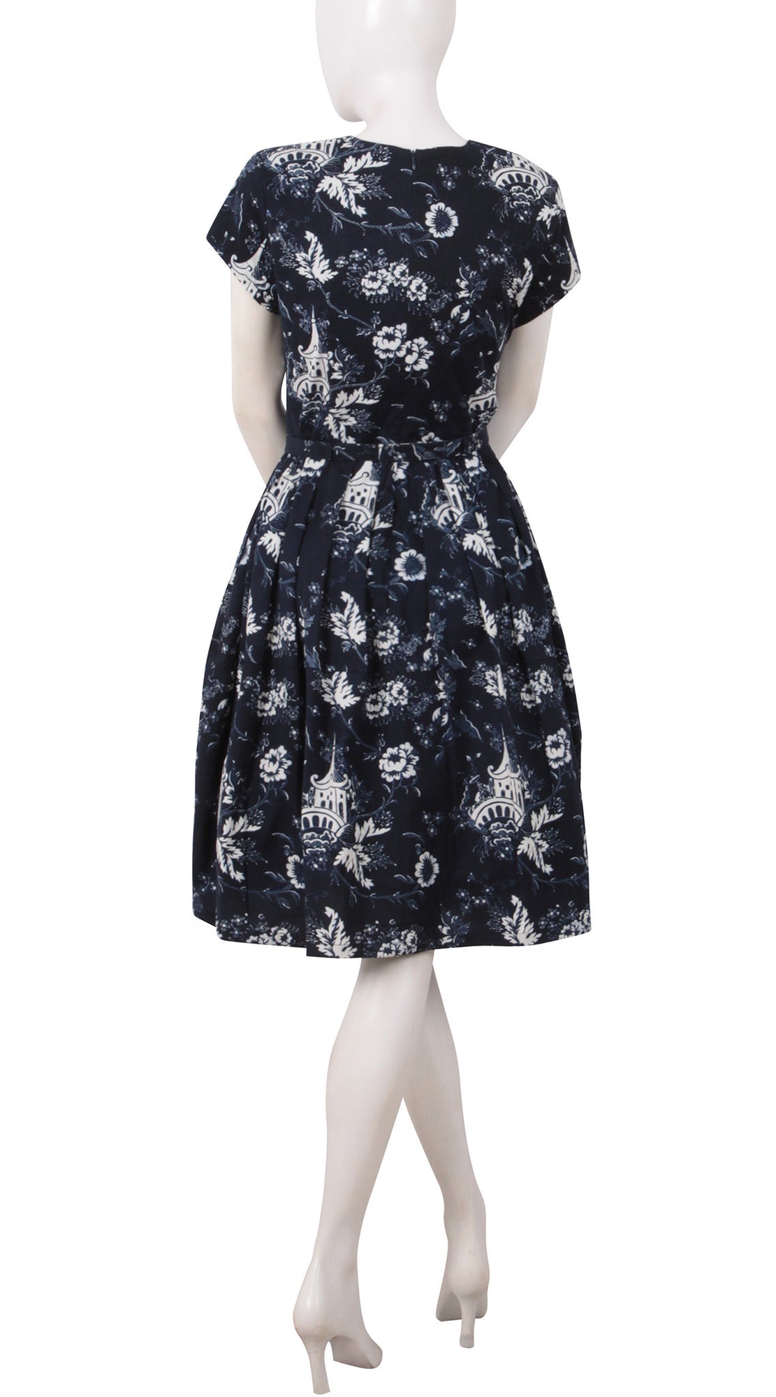 Rachel Dress Crew Neck Short Sleeve Regular Cotton Stretch (Sunshine Indigo)