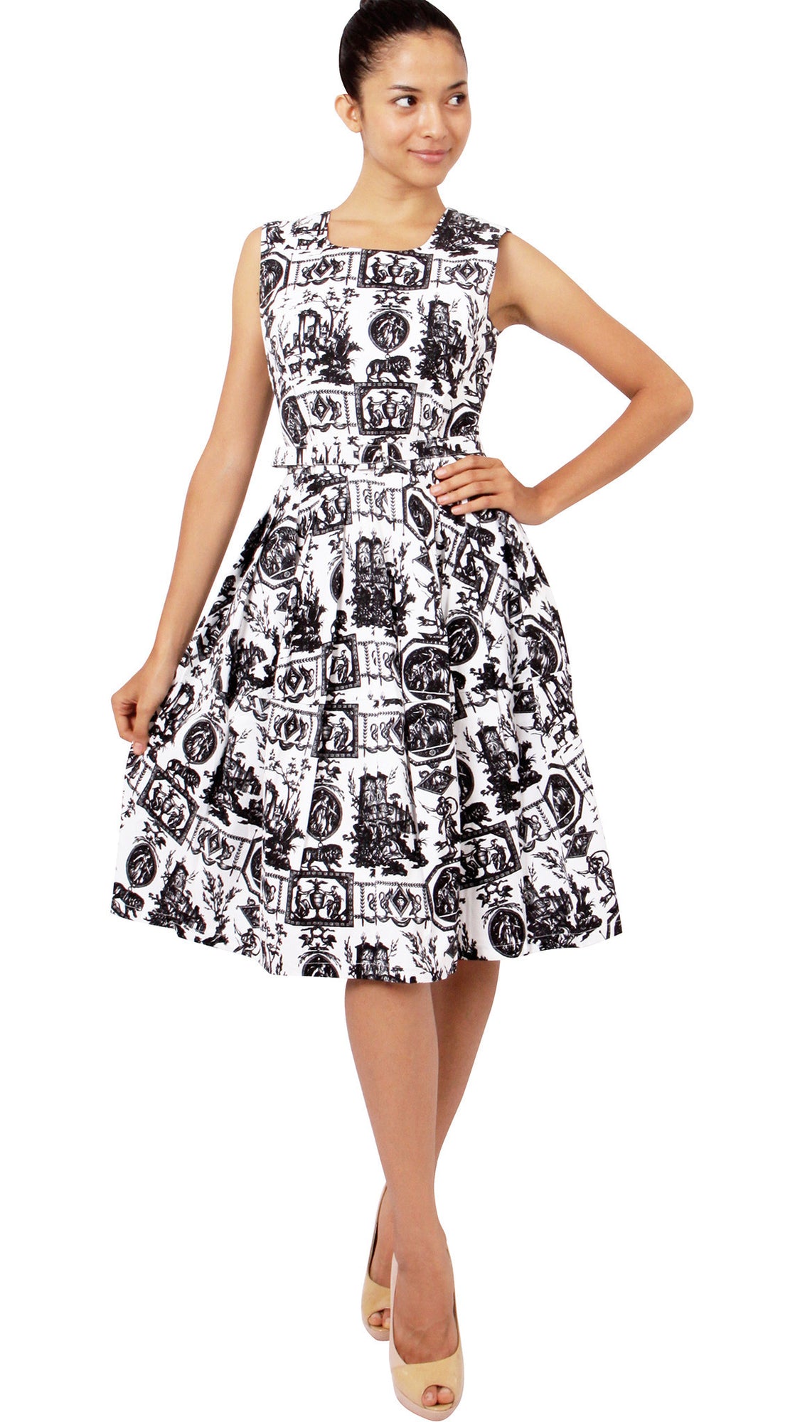 Sleeveless | Toile du Jour | White Black | Style | Dress By Samantha Sung