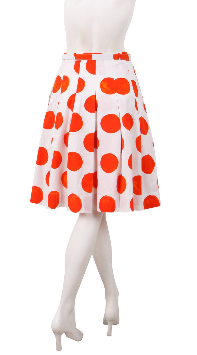 Midi | Tuscani Dots | White Orange | Back | Skirt By Samantha Sung