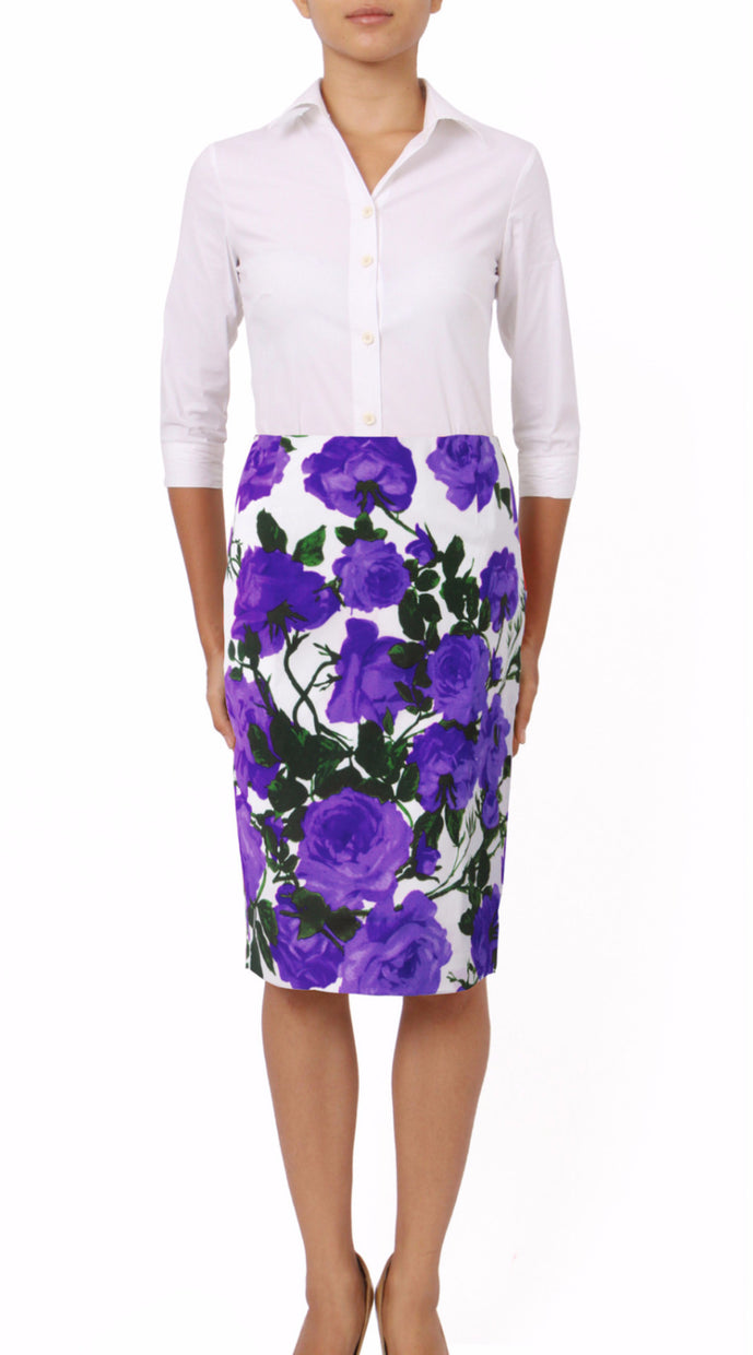 Regular | Valentine Rose Bright | White Lilac | Front | Skirt By Samantha Sung