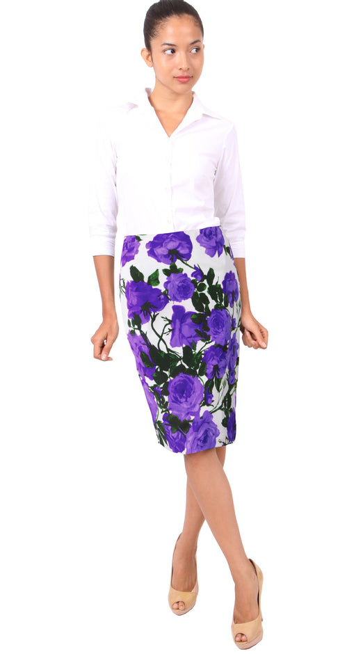 Chloe Skirt Cotton Stretch (Valentine Rose Bright)