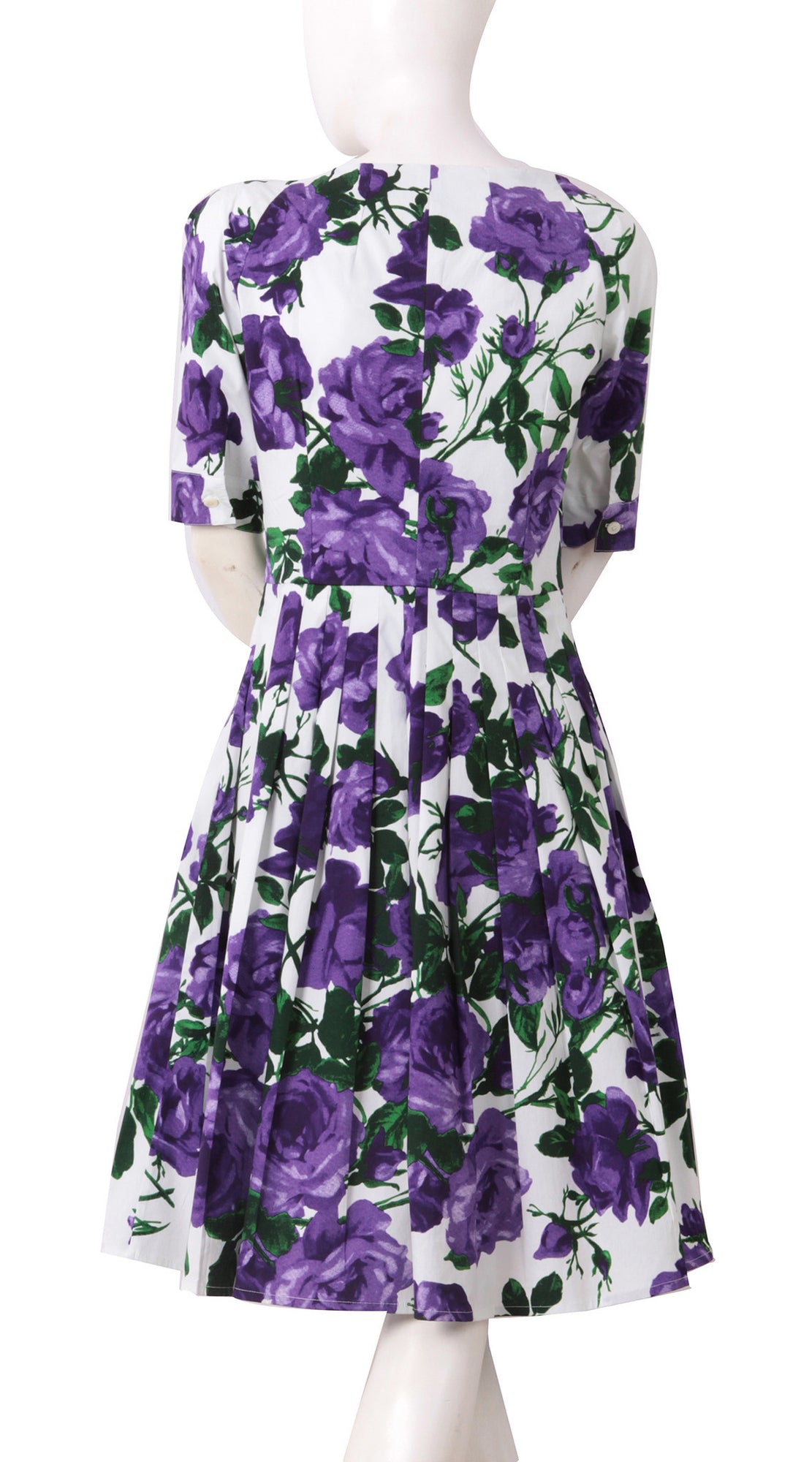 1/2 Sleeve | Valentine Rose Bright | White Lilac | Back | Dress By Samantha Sung
