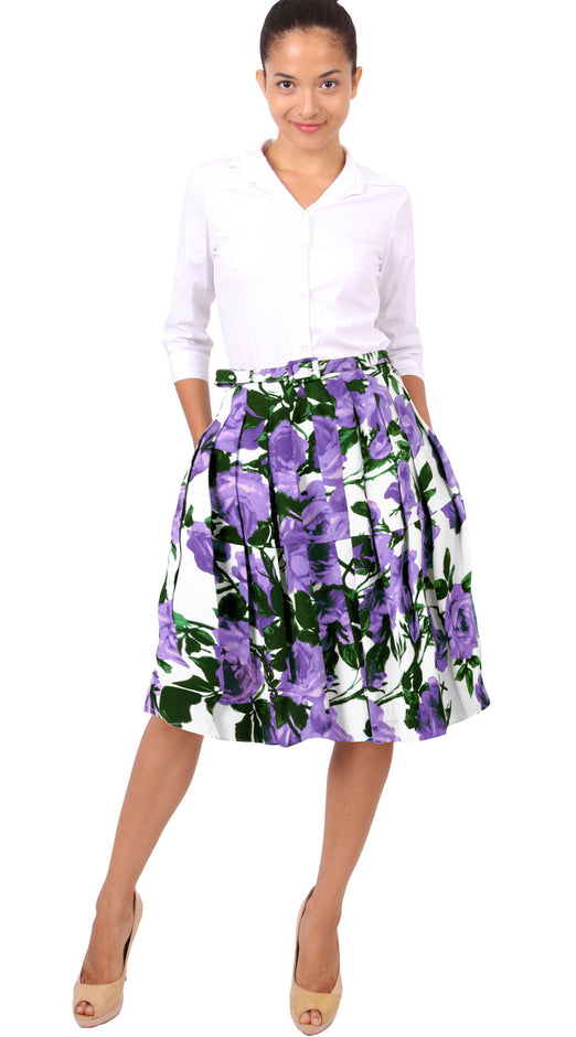 Regular | Valentin Rose Pastel  | White Soft Lilac | Front-1 | Skirt By Samantha Sung