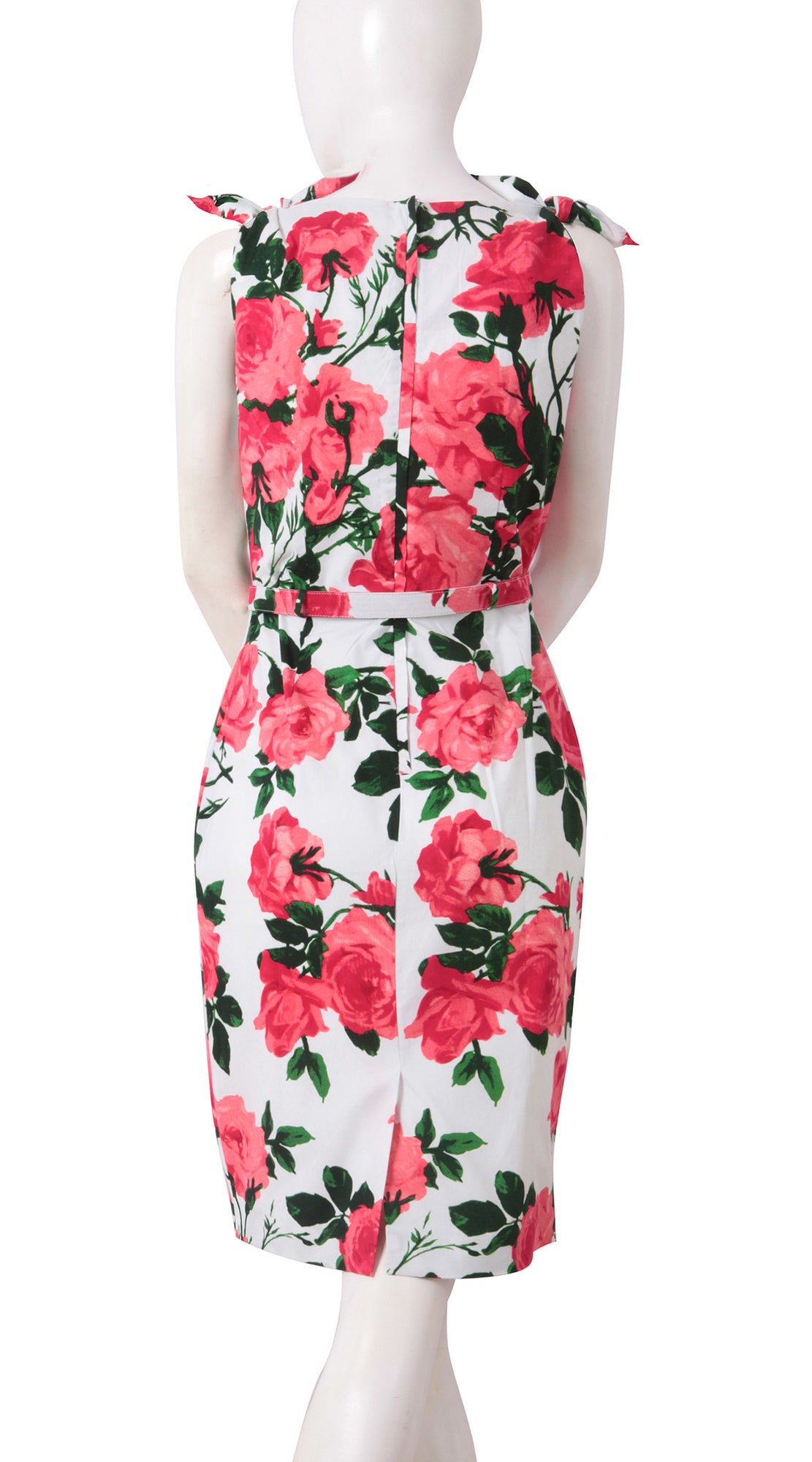 Tie Shoulder | Valentine Rose Pastel | White Soft Rose | Back | Dress By Samantha Sung
