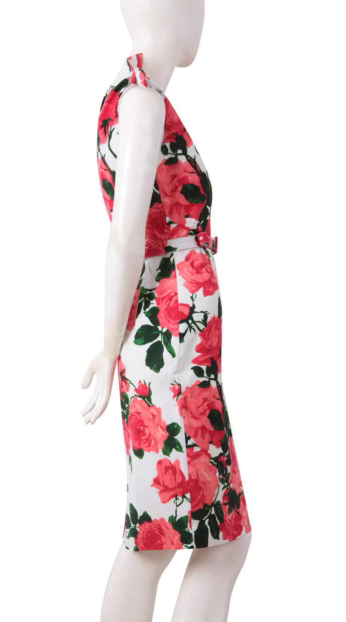 Tie Shoulder | Valentine Rose Pastel | White Soft Rose | Right | Dress By Samantha Sung