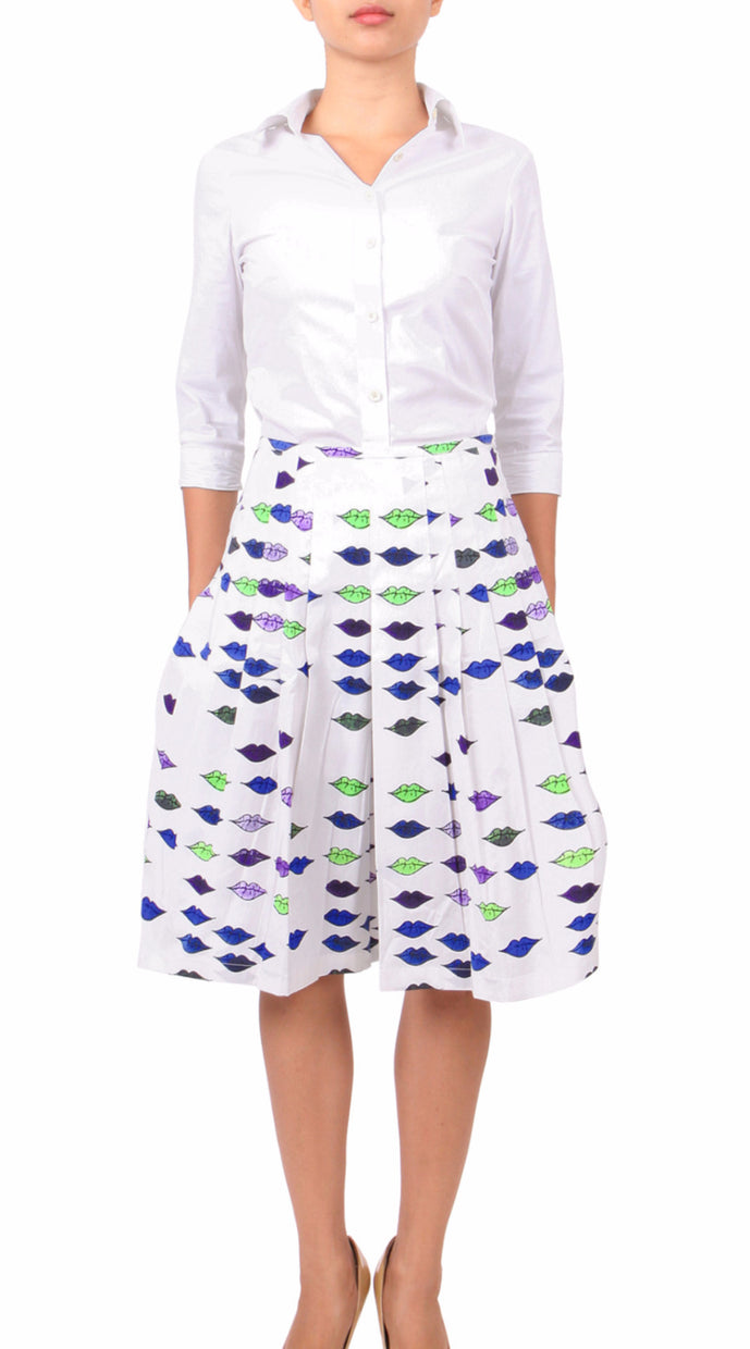 Regular | Warhole Lips | White Cobalt Blue | Front | Dress By Samantha Sung
