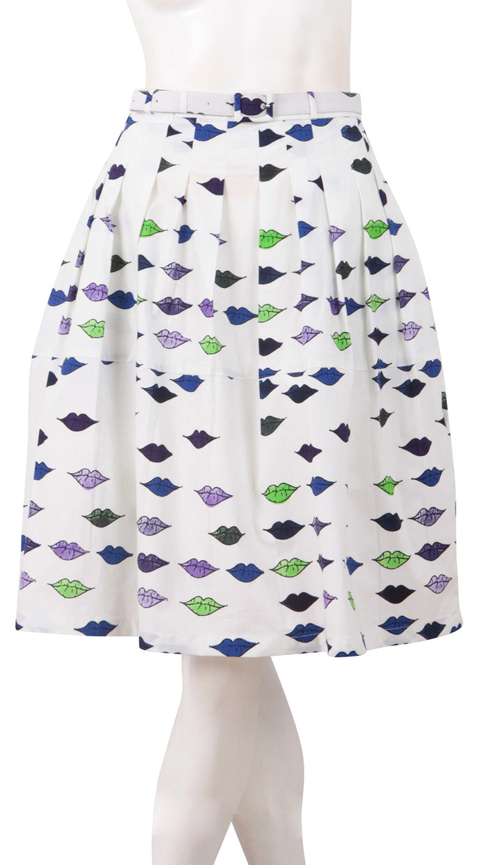 Claire Skirt Cotton Stretch (Warhole Lips)