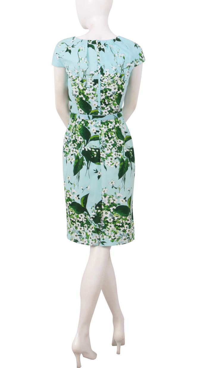 Cap Sleeve | White Blossom | Soft Blue White | Back | Dress By Samantha Sung