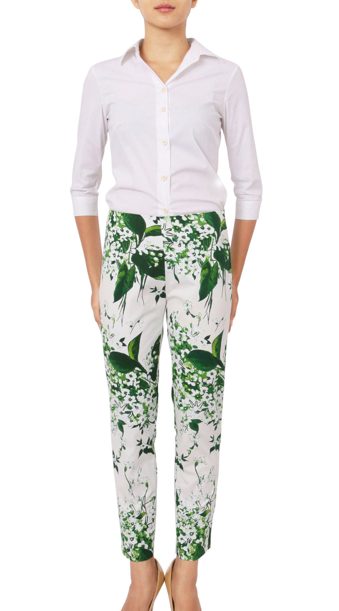Long | White Blossom | White White | Front | Pants By Samantha Sung