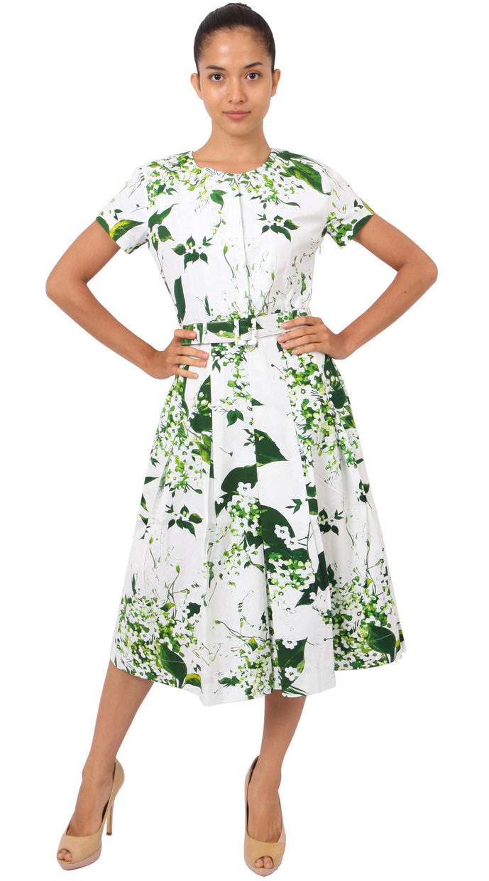 Short Sleeve | White Blossom | White White | Front-1 | Dress By Samantha Sung
