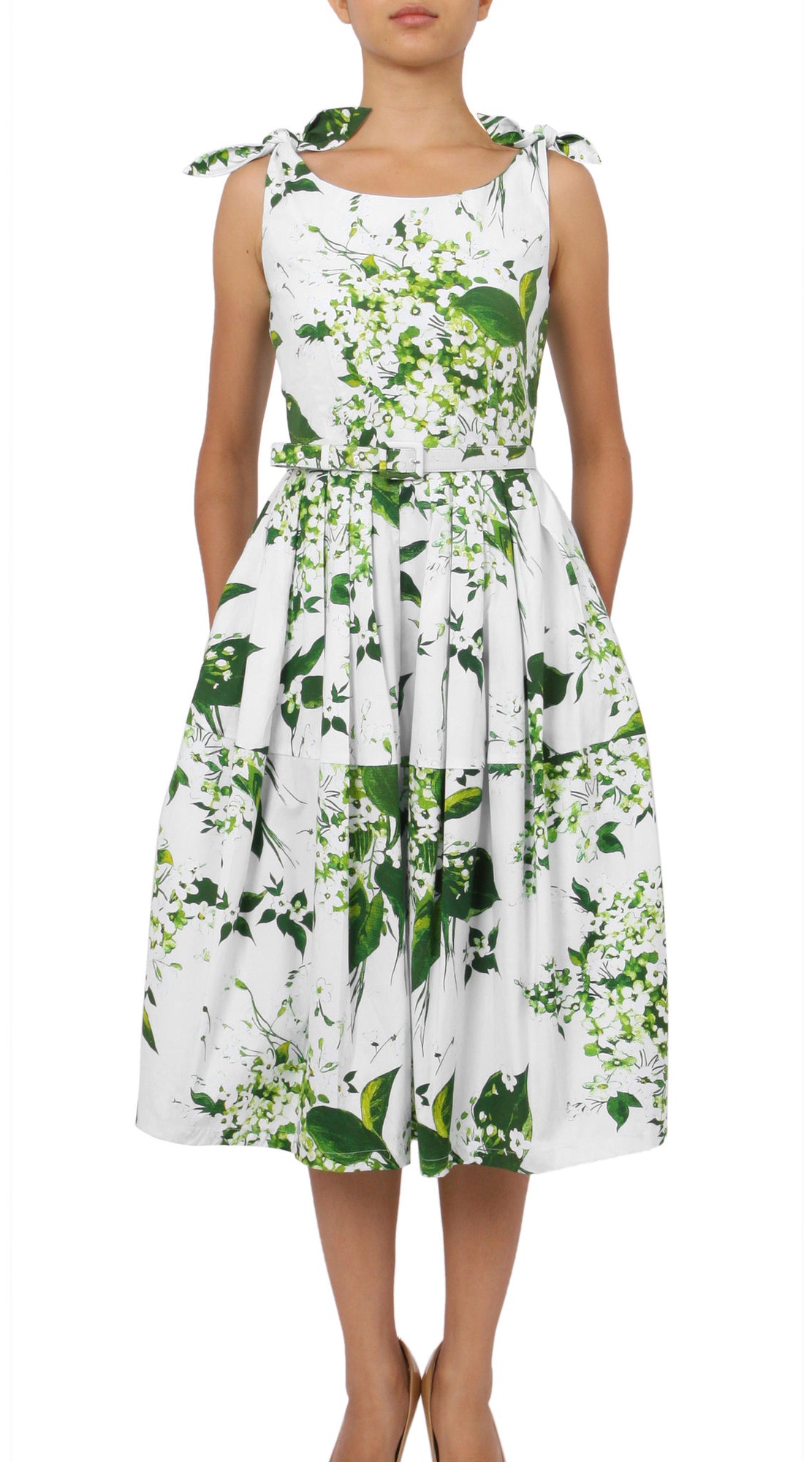 Tie Shoulder | White Blossom | White White | Front | Dress By Samantha Sung