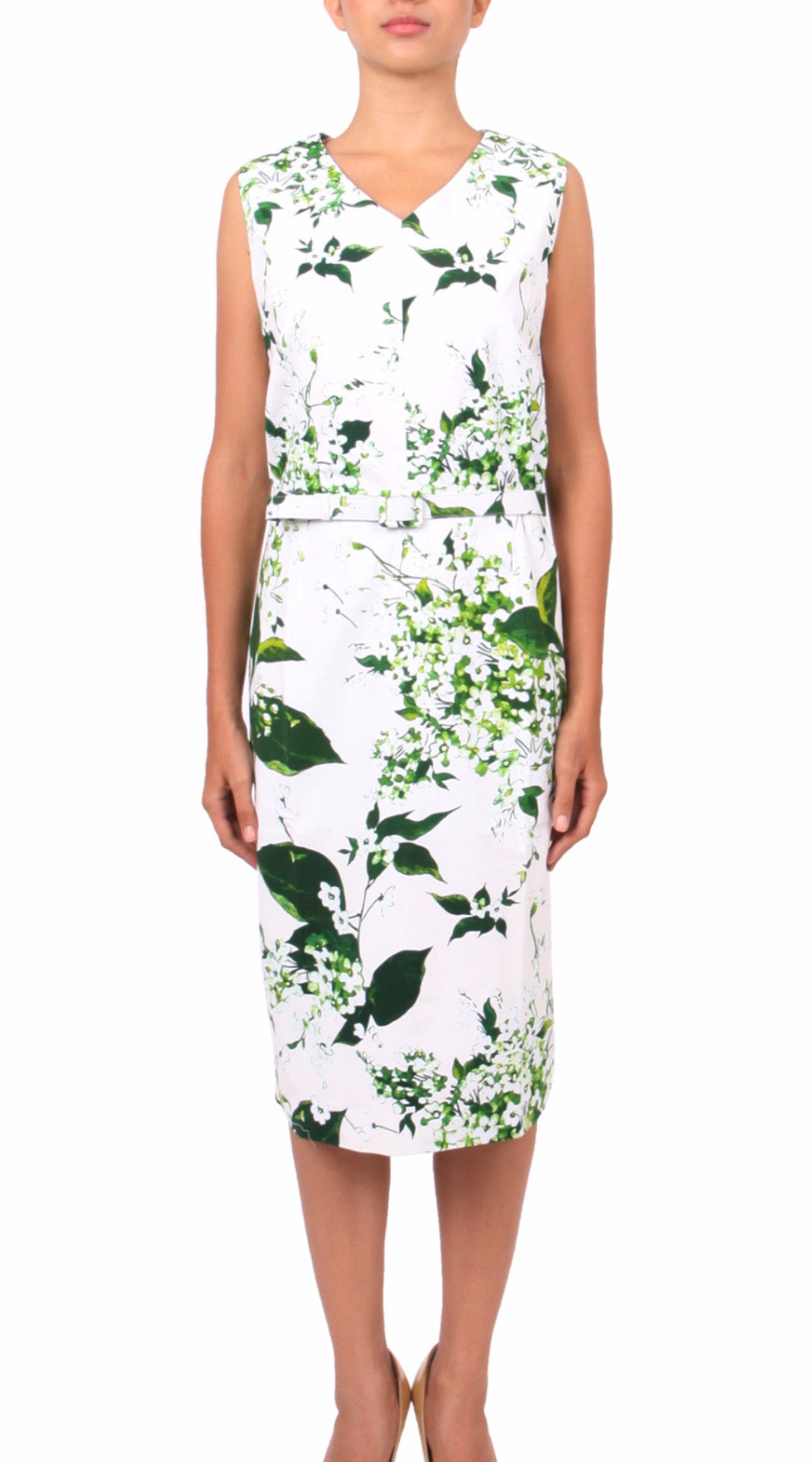 Sleeveless | White Blossom | White White | Front | Dress By Samantha Sung