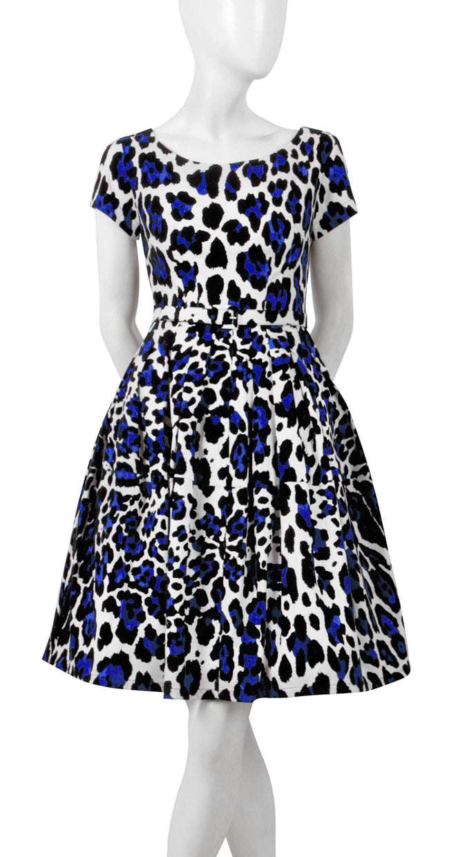 Short Sleeve | White Jaguar | White Admiral Blue | Front | Dress By Samantha Sung