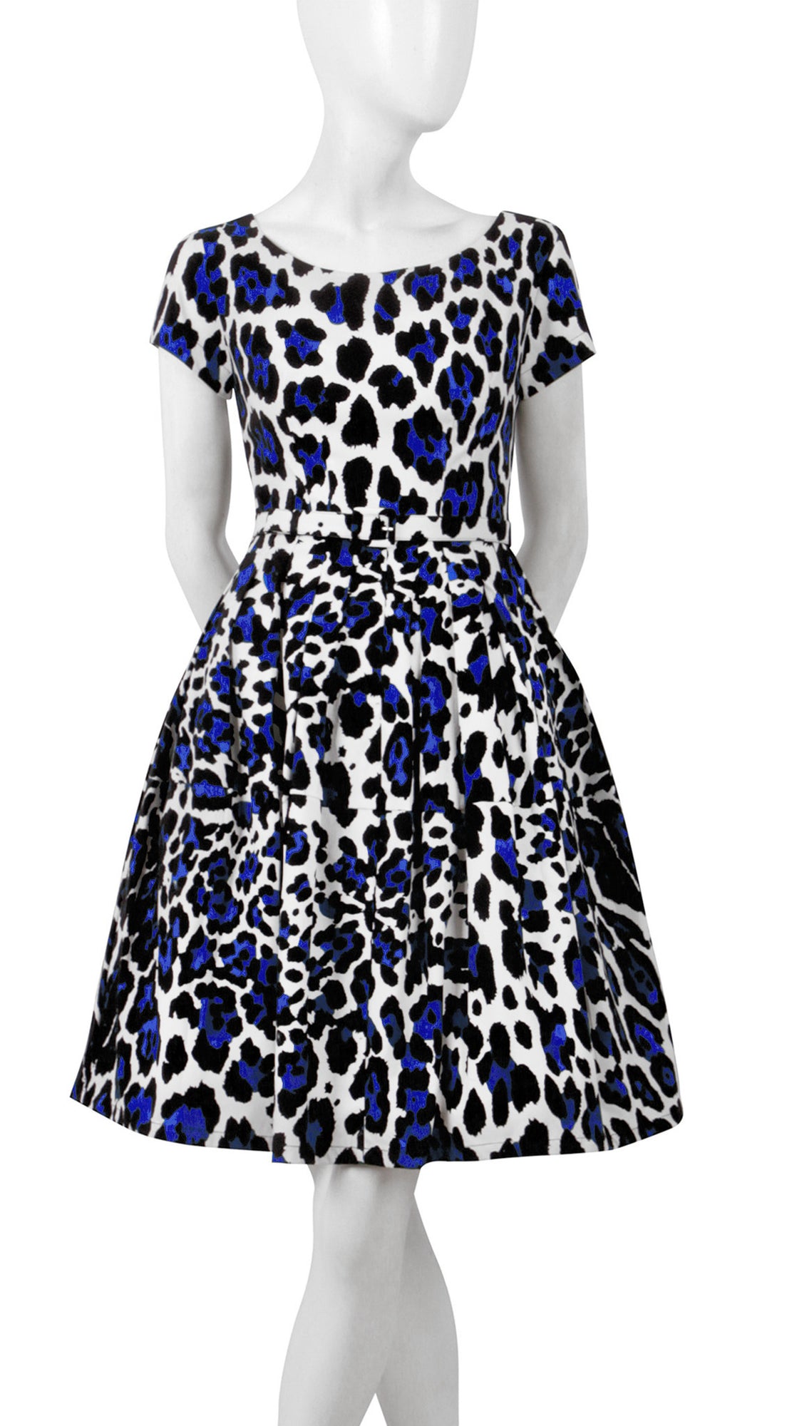 Short Sleeve | White Jaguar | White Admiral Blue | Front | Dress By Samantha Sung
