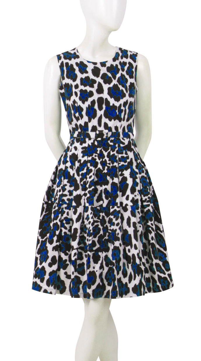 Sleeveless | White Jaguar | White Admiral Blue | Front-1 | Dress By Samantha Sung