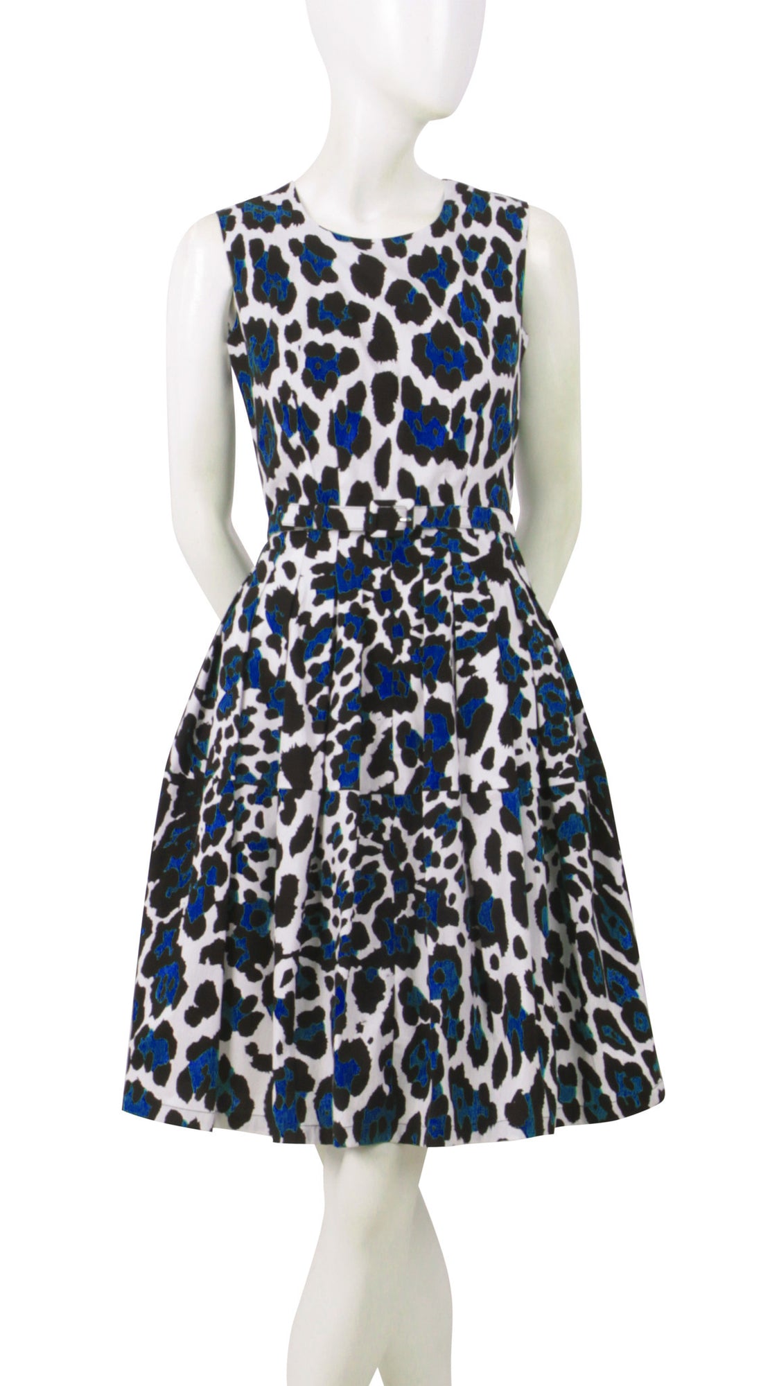 Sleeveless | White Jaguar | White Admiral Blue | Front-1 | Dress By Samantha Sung