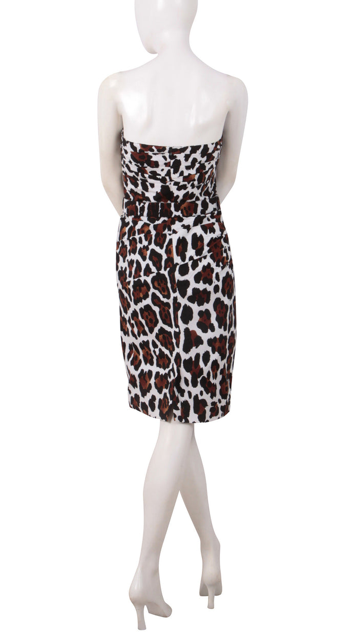 Strapless | White Jaguar | White Camel | Back | Dress By Samantha Sung