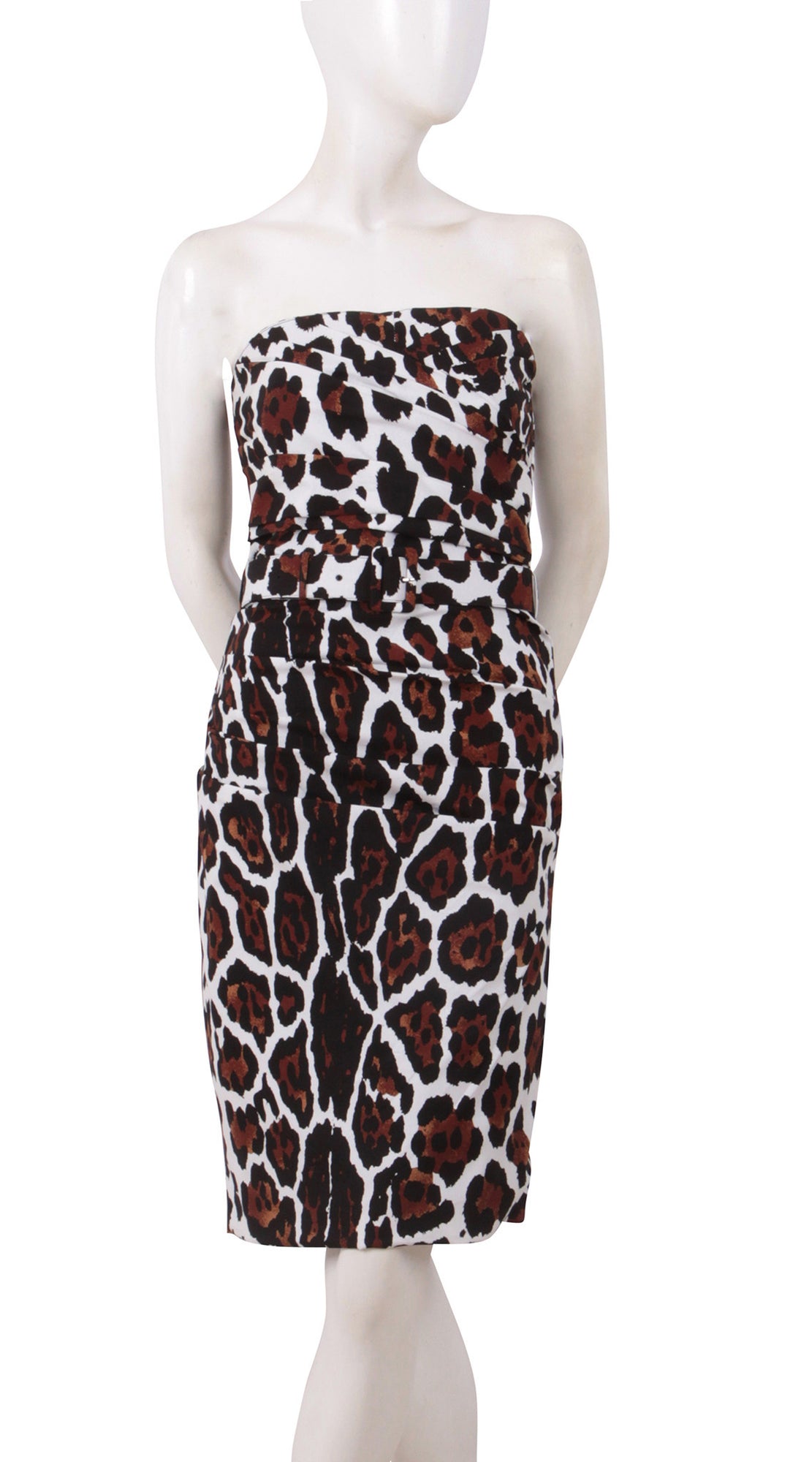 Strapless | White Jaguar | White Camel | Front | Dress By Samantha Sung