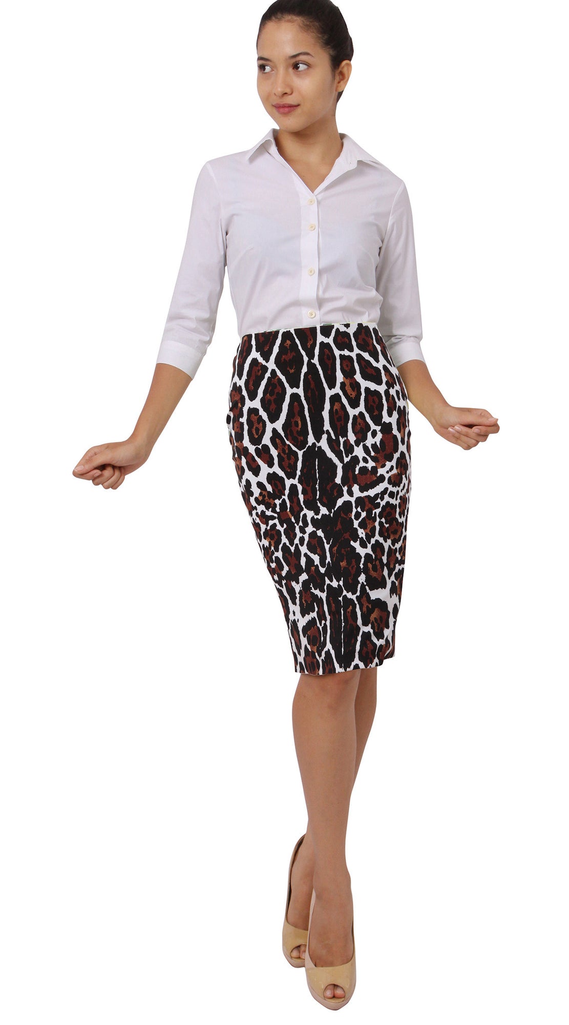 Regular | White Jaguar | White Camel | Front | Skirt By Samantha Sung