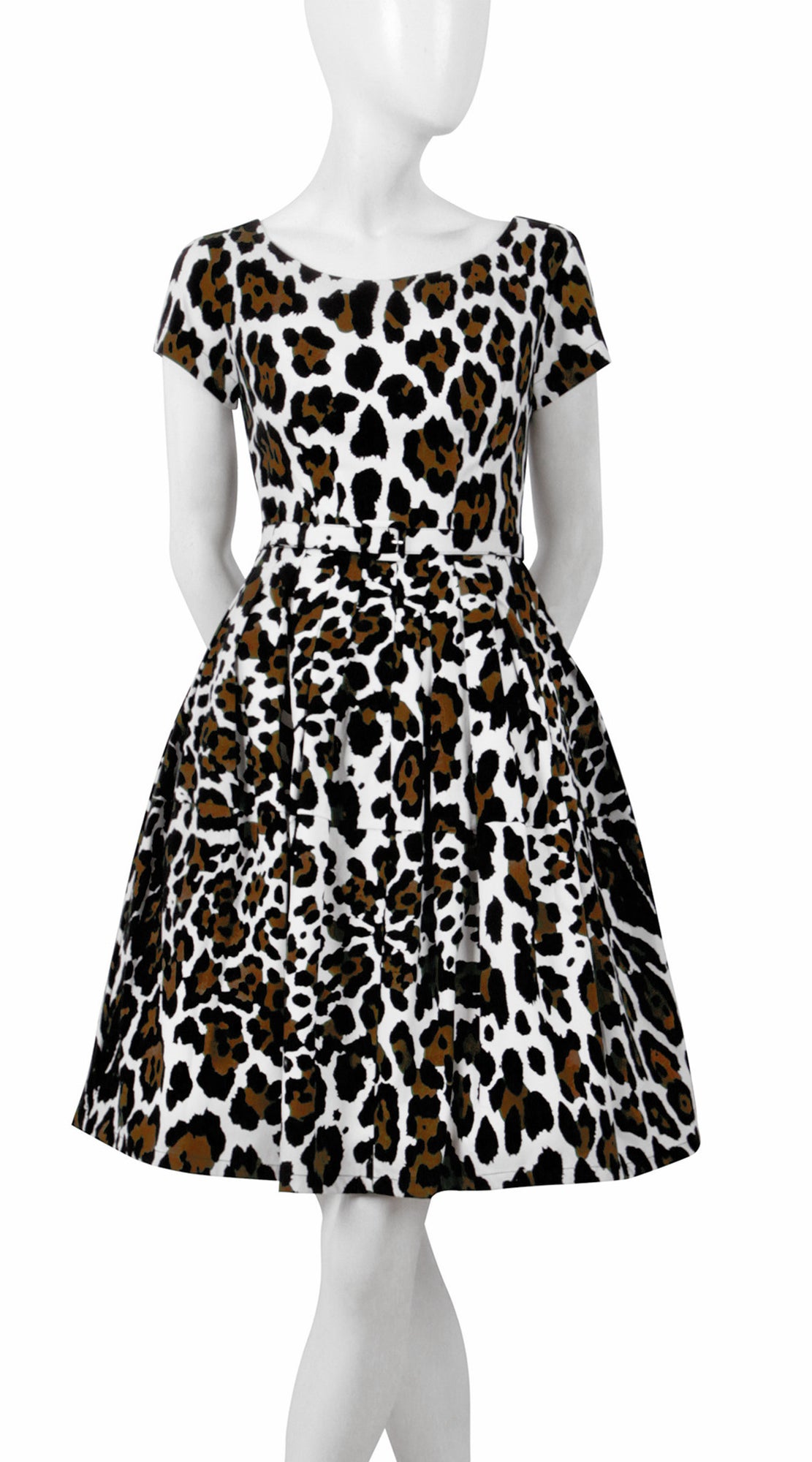 Short Sleeve | White Jaguar | White Camel | Front | Dress By Samantha Sung