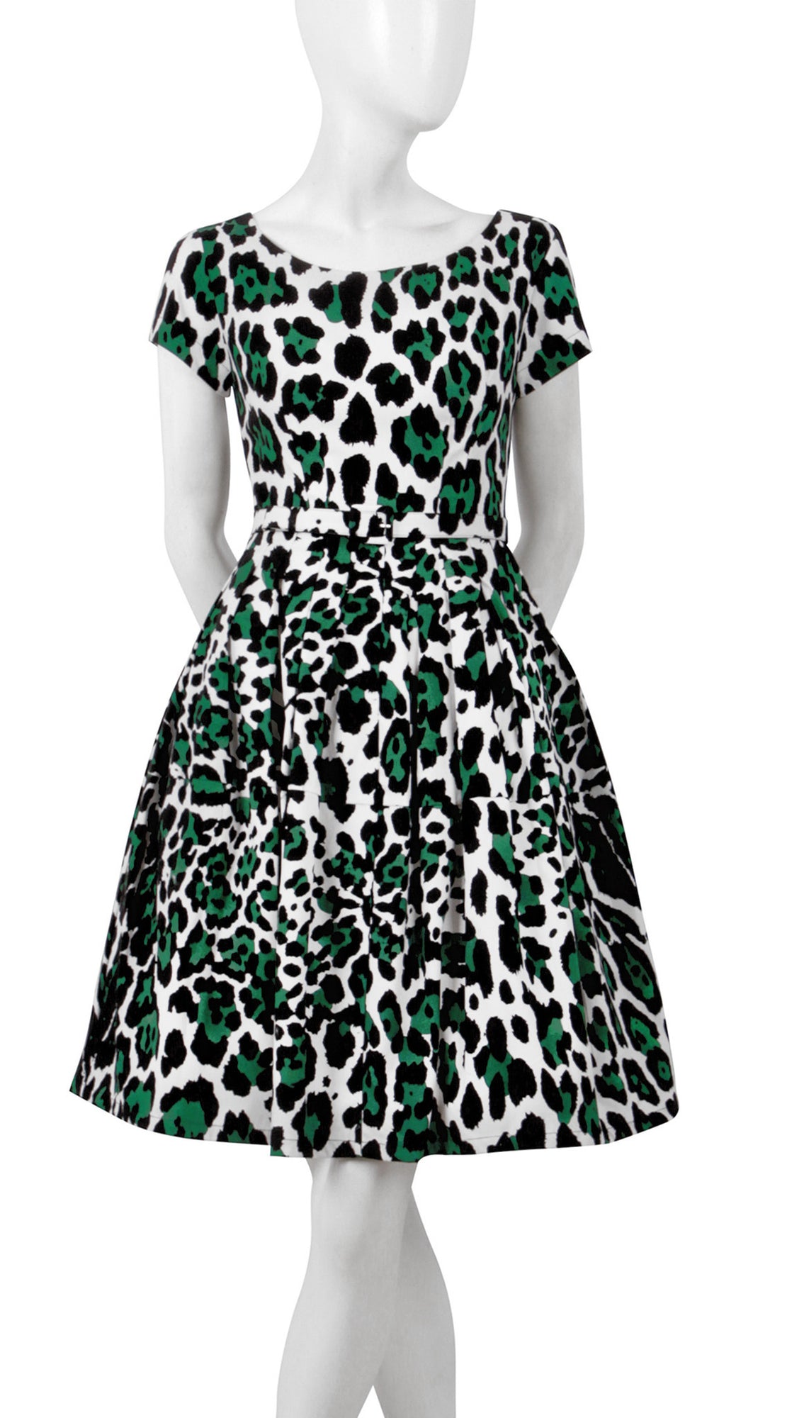Short Sleeve | White Jaguar | White Pine Green | Front | Dress By Samantha Sung