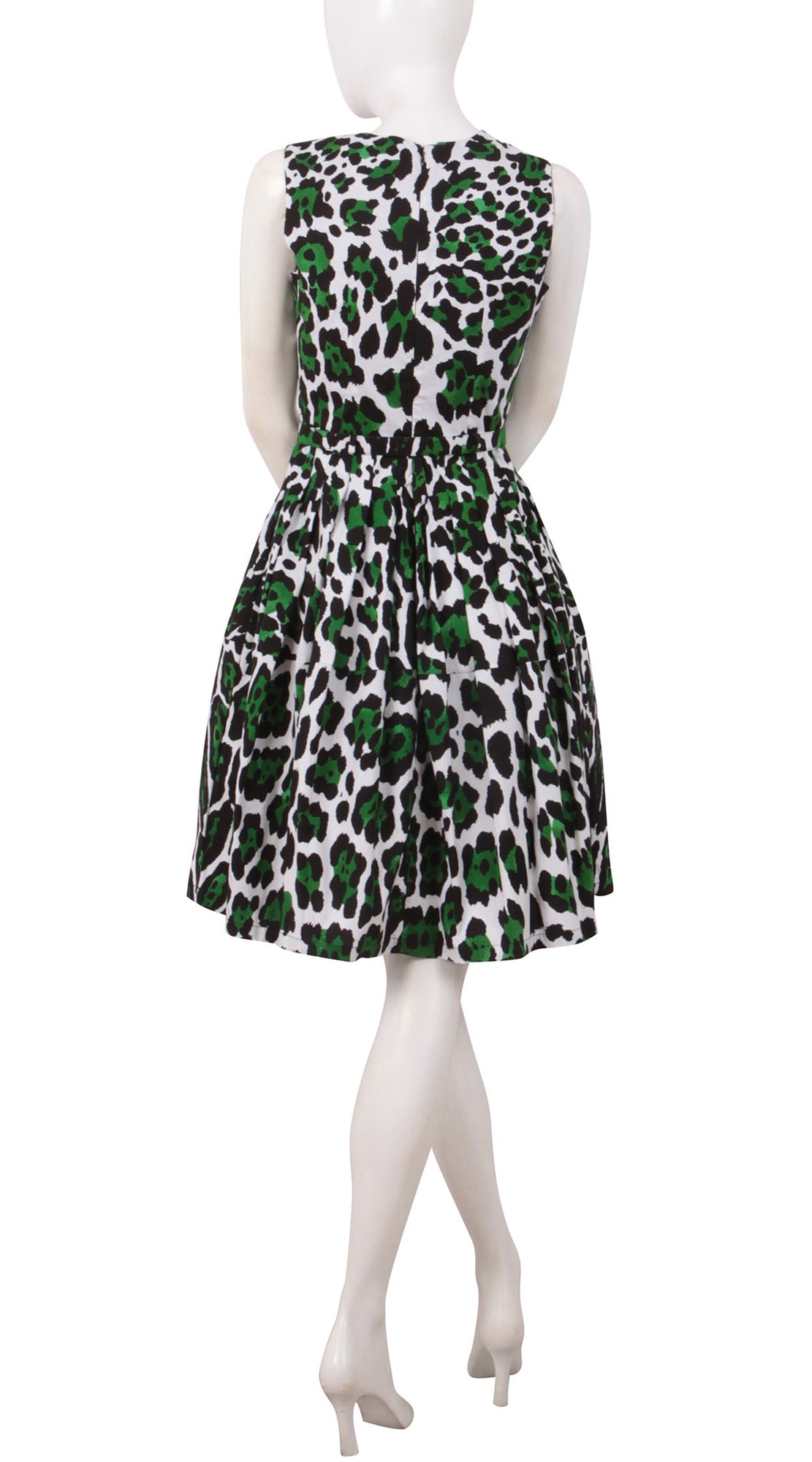 Sleeveless | White Jaguar | White Pine Green | Back | Dress By Samantha Sung