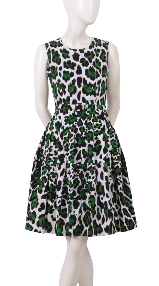 Sleeveless | White Jaguar | White Pine Green | Back | Dress By Samantha Sung