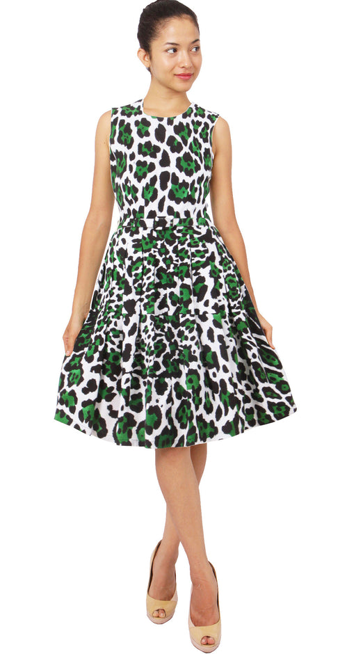 Sleeveless | White Jaguar | White Pine Green | Back | Dress By Samantha Sung