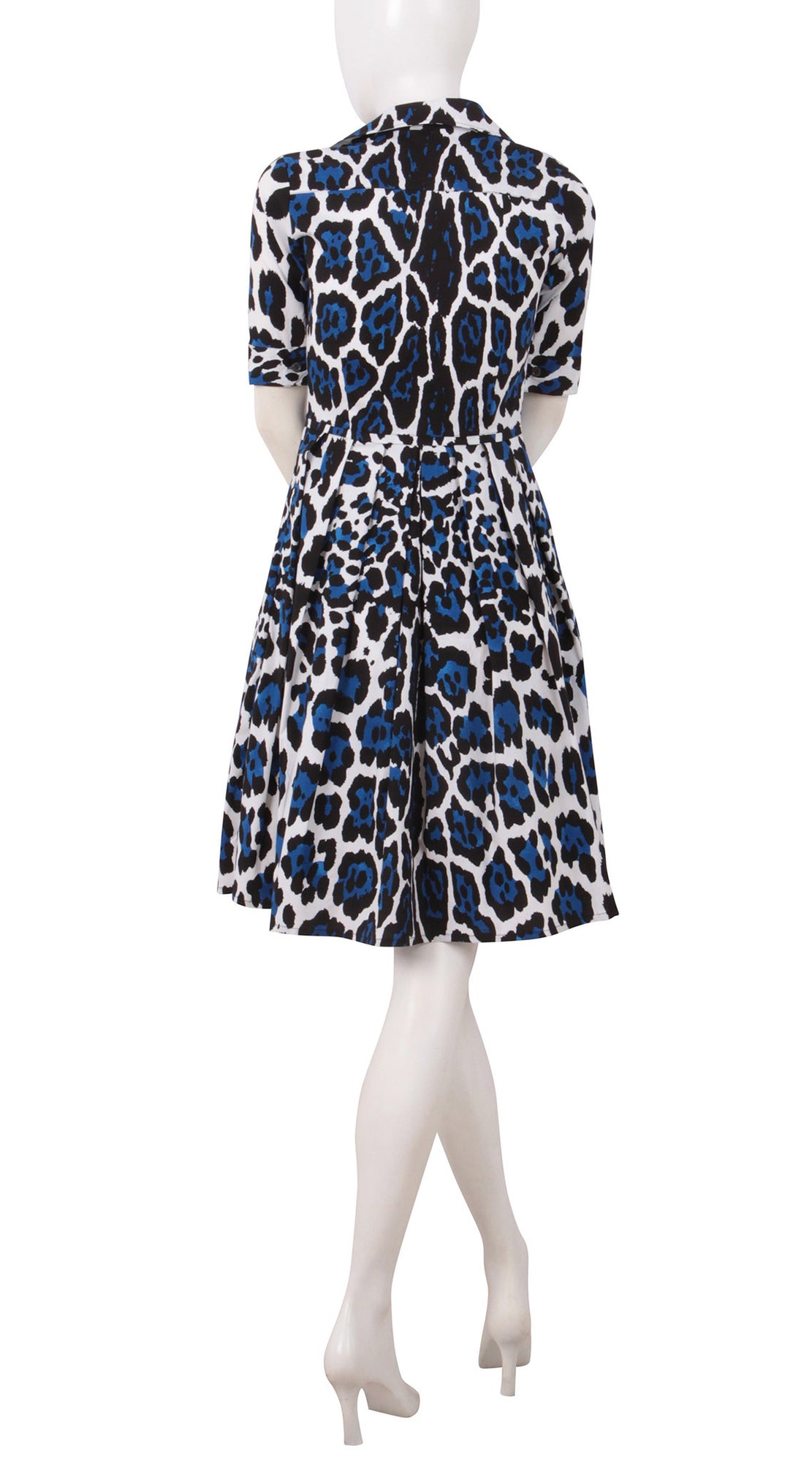 1/2 Sleeve | White Jaguar | White Lilac | Back | Shirt Dress By Samantha Sung
