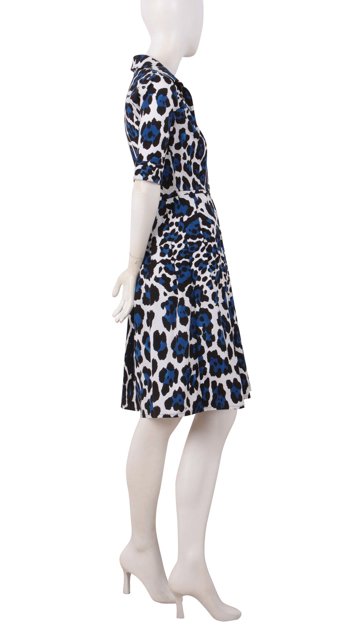 1/2 Sleeve | White Jaguar | White Lilac | Right | Shirt Dress By Samantha Sung