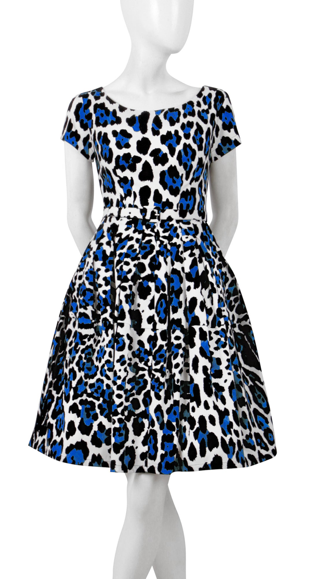 Short Sleeve | White Jaguar | White Sea Blue | Front | Dress By Samantha Sung