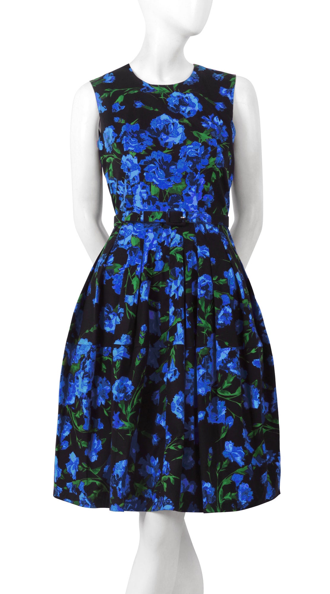 Sleeveless | Winter Carnation Black | Black Cobalt Blue | Front | Dress By Samantha Sung