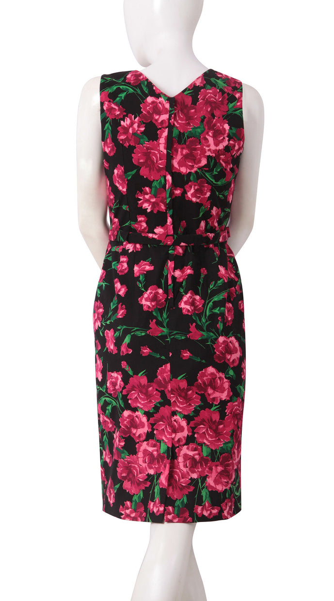 Sleeveless | Winter Carnation Black | Black Fuchsia | Back | Dress By Samantha Sung