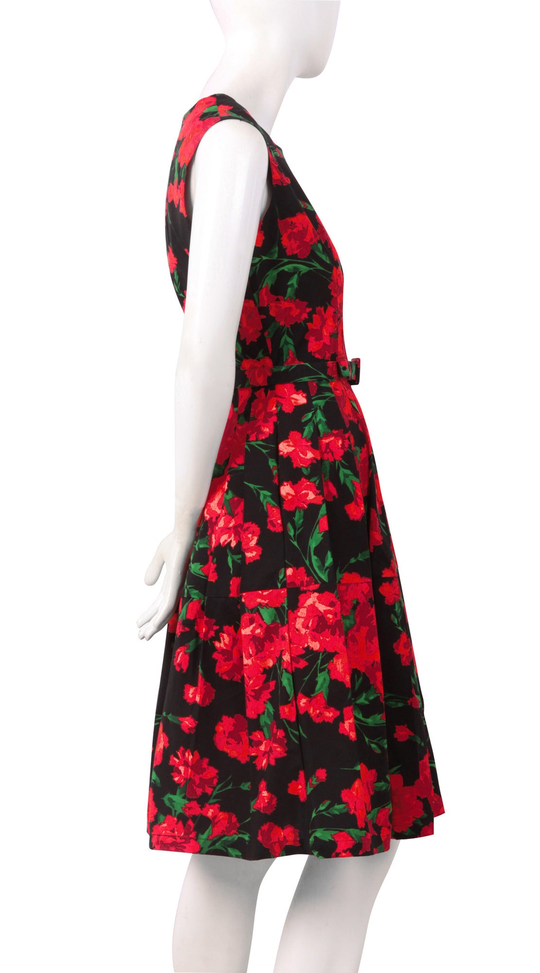 Sleeveless | Winter Carnation Black | Black Indian Red | Right | Dress By Samantha Sung