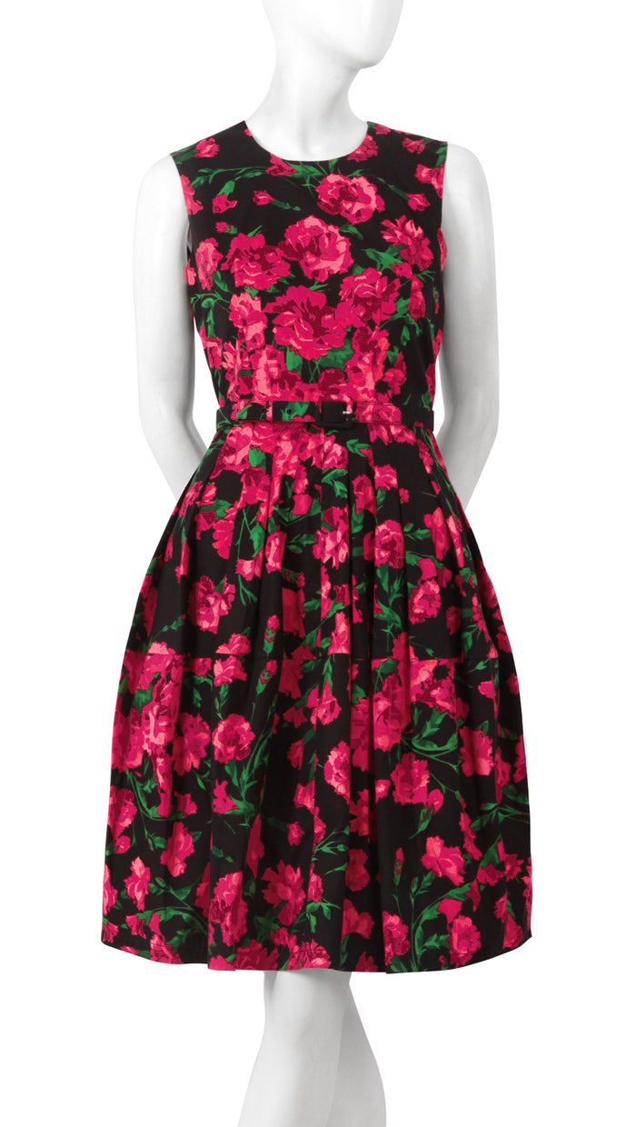 Sleeveless | Winter Carnation Black | Black Fichsia | Front | Dress By Samantha Sung