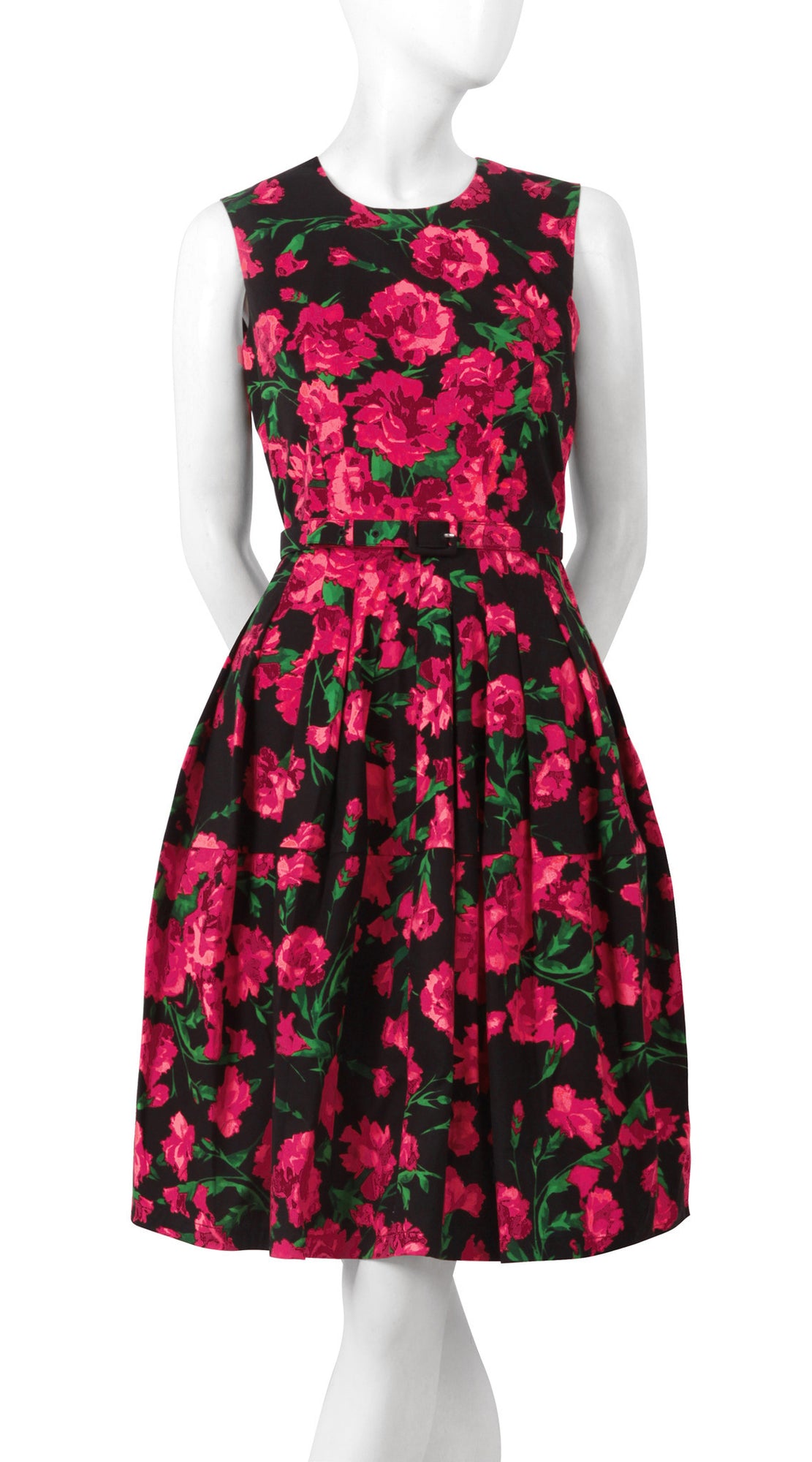 Sleeveless | Winter Carnation Black | Black Fichsia | Front | Dress By Samantha Sung