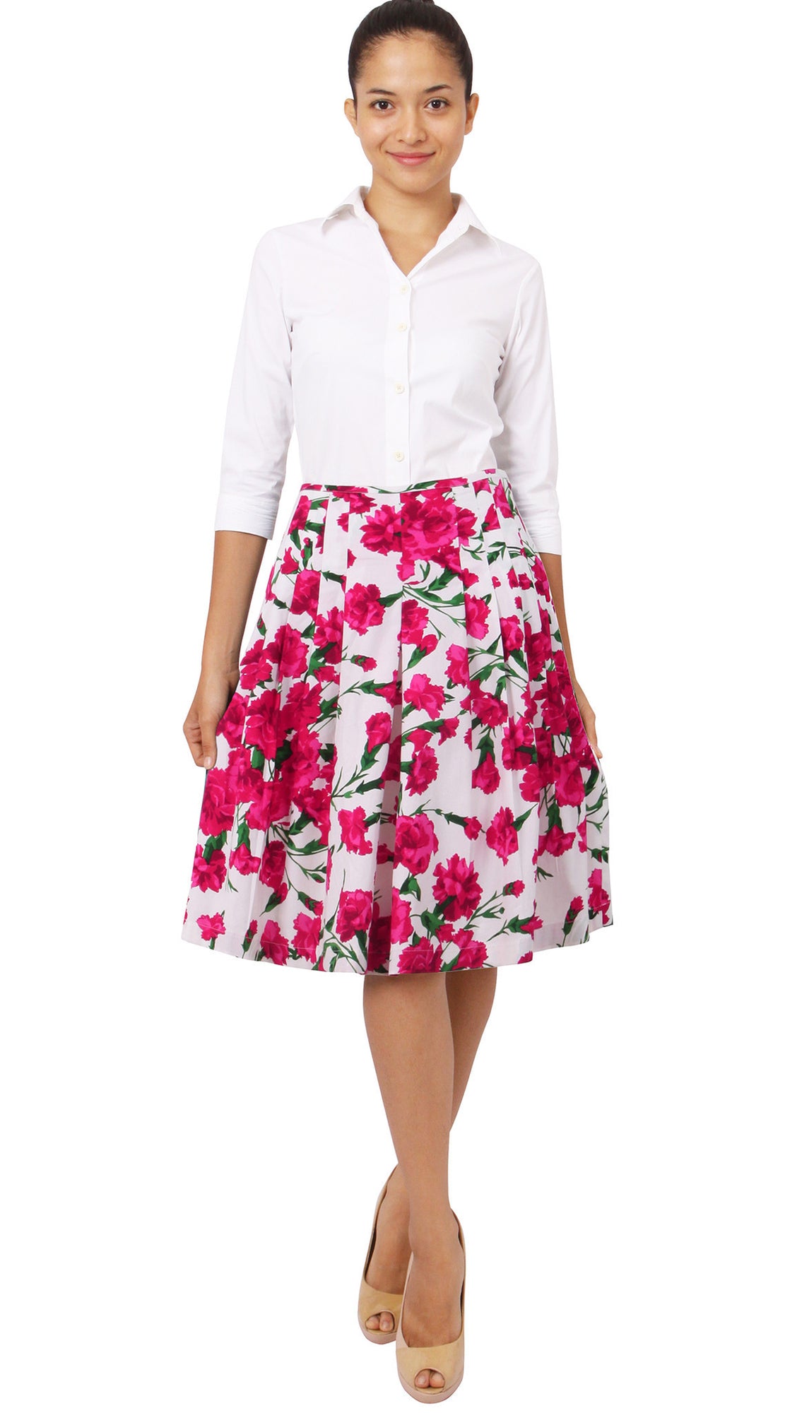 Regular | Carnation | White Rose | Front | Skirt By Samantha Sung