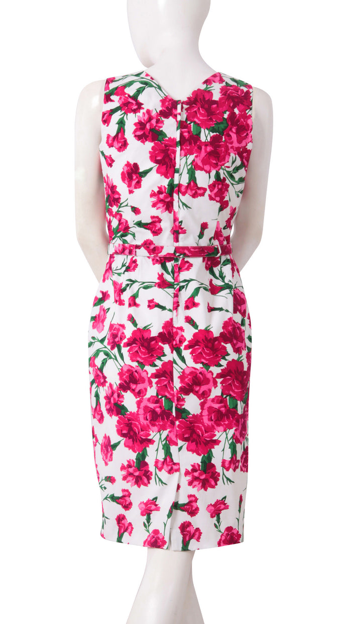 Sleeveless | Carnation | White Rose | Front | Dress By Samantha Sung